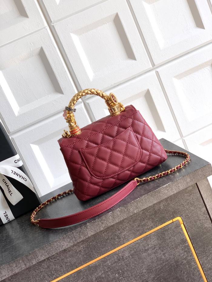 Mini Flap Bag with Top Handle “13x19x6cm”-087 =