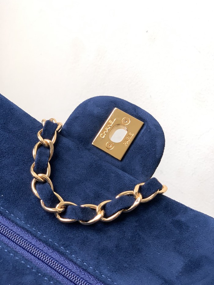Medium Classic Flap (Deep Royal Blue Velvet) “25.5x15.5x6.5cm”-056 =1112