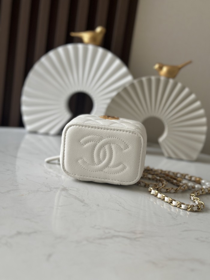 Mini Vanity Case with Pearl Chain “10.5x8.5x7cm”-085 =