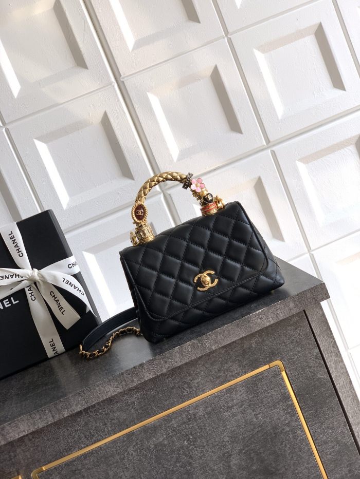 Mini Flap Bag with Top Handle “13x19x6cm”-087 =