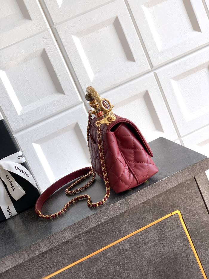 Mini Flap Bag with Top Handle “13x19x6cm”-087 =
