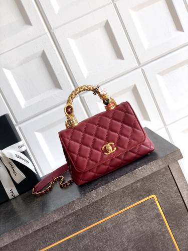 Mini Flap Bag with Top Handle “13x19x6cm”-087 =
