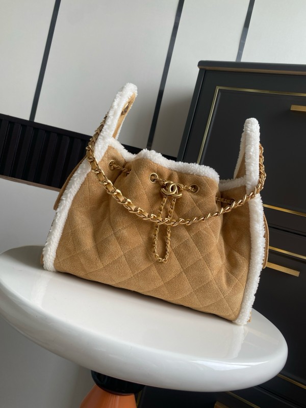 25C Large Shearling Flap Bag “30x26x14cm”-058 =AS5293