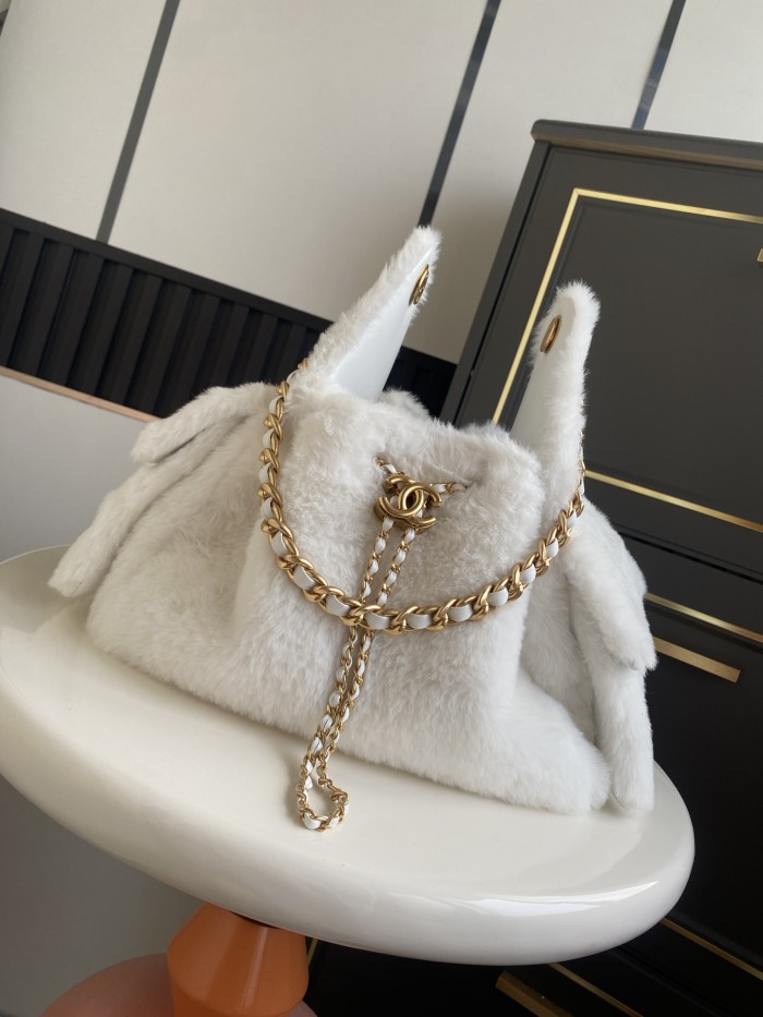 Large Shearling Flap Bag “30x26x14cm”-058 =AS5293