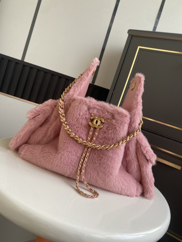 Large Shearling Flap Bag “30x26x14cm”-058 =AS5293