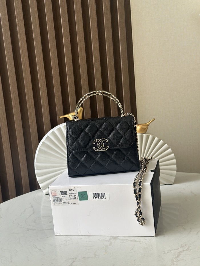 Mini Flap Bag with Top Handle “11.5x14.5x5.5cm”-085 =66058