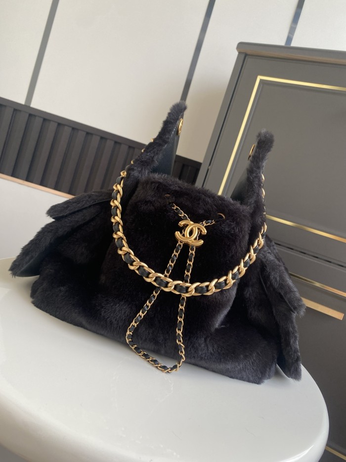 Large Shearling Flap Bag “30x26x14cm”-058 =AS5293