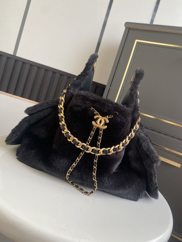 Large Shearling Flap Bag “30x26x14cm”-058 =AS5293