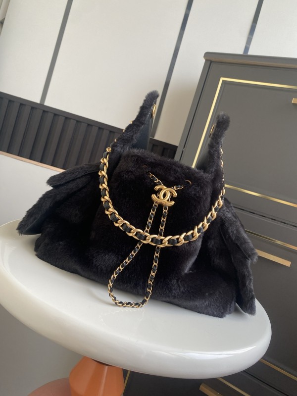 Large Shearling Flap Bag “30x26x14cm”-058 =AS5293