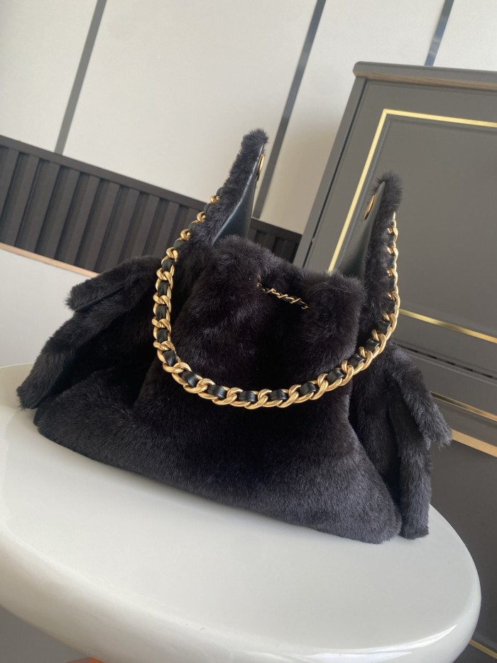 Large Shearling Flap Bag “30x26x14cm”-058 =AS5293