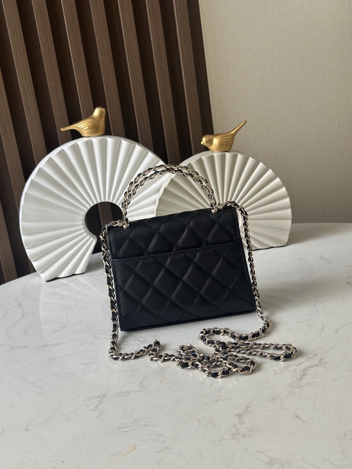 Mini Flap Bag with Top Handle “11.5x14.5x5.5cm”-085 =66058