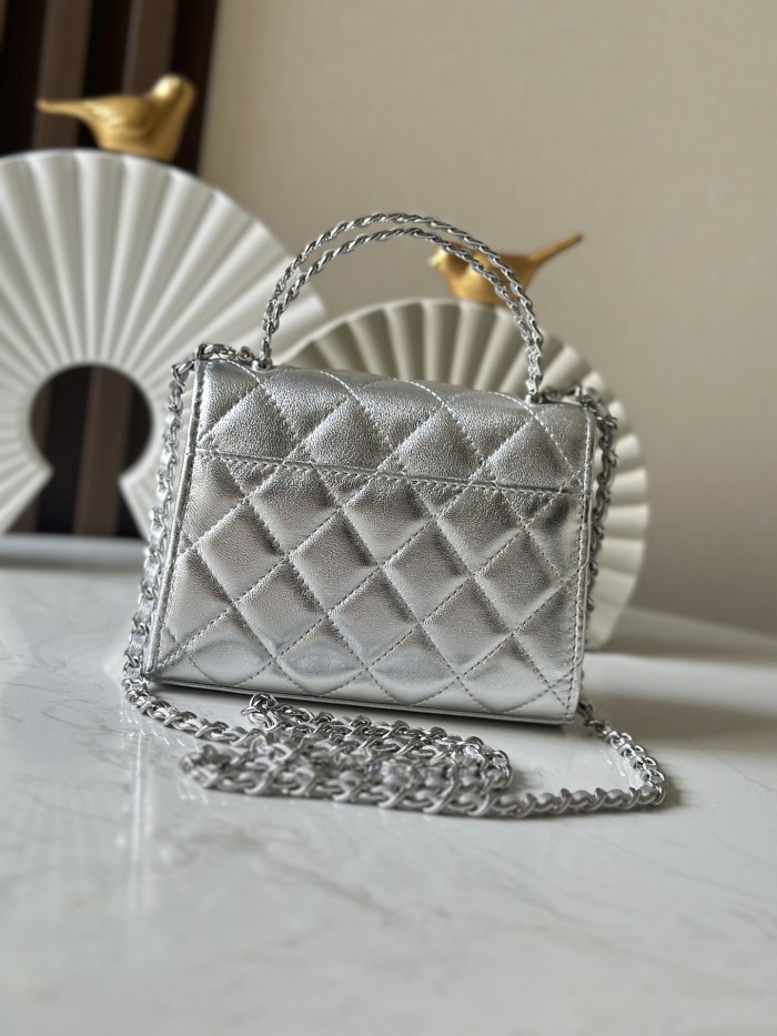 Mini Flap Bag with Top Handle “11.5x14.5x5.5cm”-085 =66058
