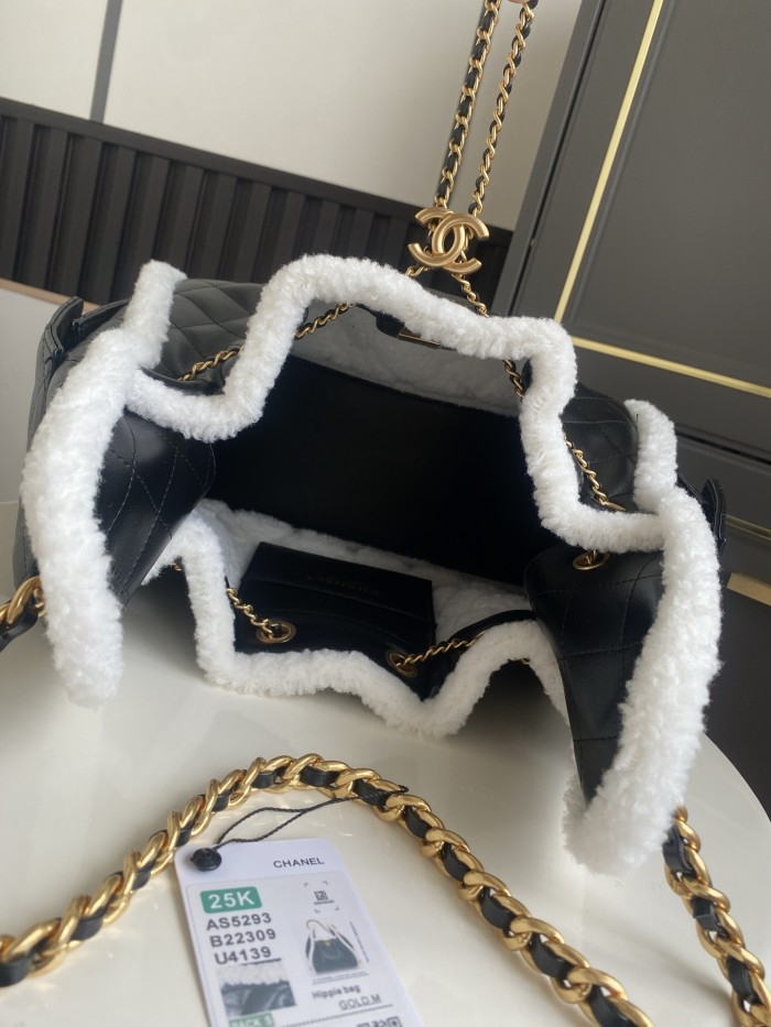 25C Large Shearling Flap Bag “30x26x14cm”-058 =AS5293