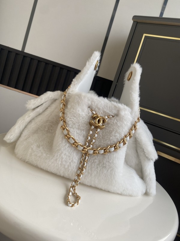 Large Shearling Flap Bag “30x26x14cm”-058 =AS5293
