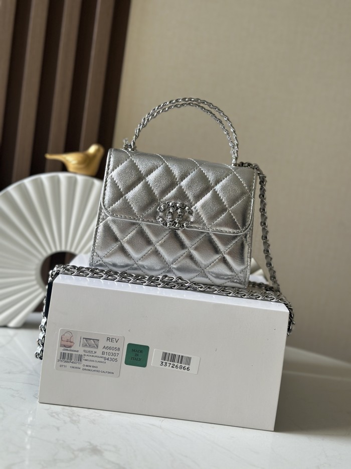 Mini Flap Bag with Top Handle “11.5x14.5x5.5cm”-085 =66058