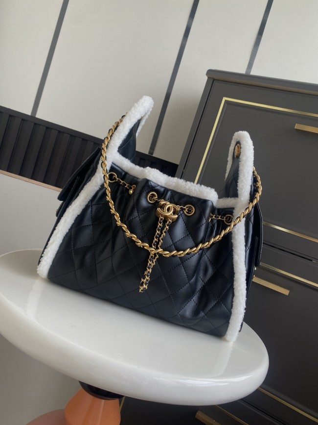25C Large Shearling Flap Bag “30x26x14cm”-058 =AS5293