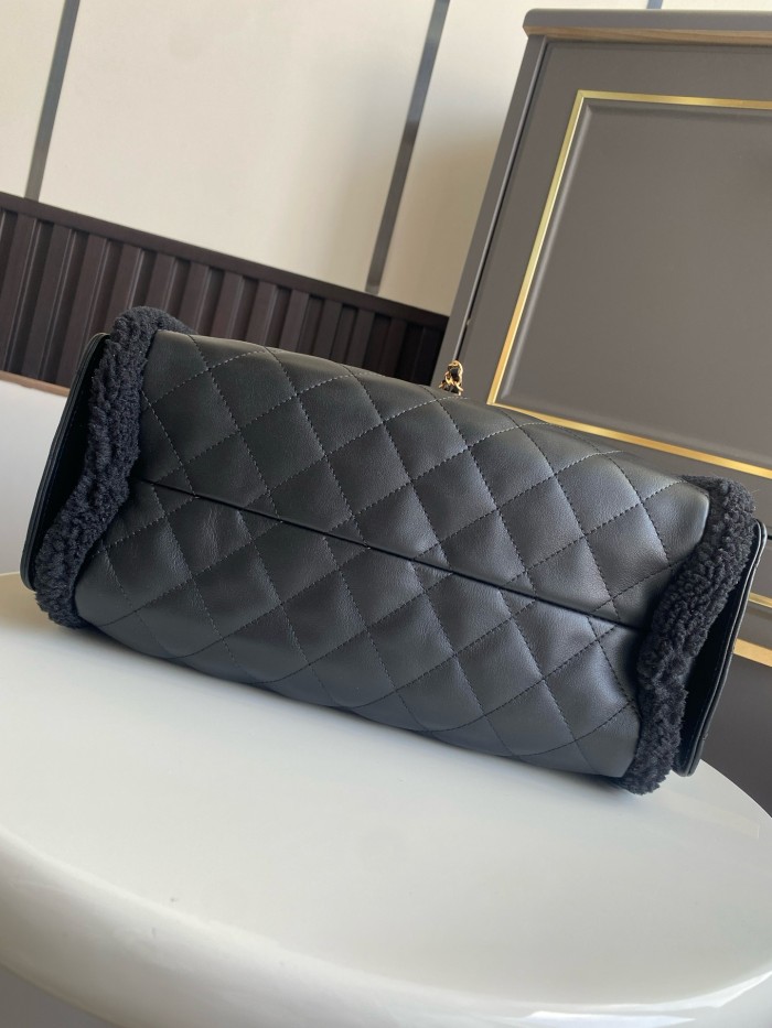 25C Large Shearling Flap Bag “30x26x14cm”-058 =AS5293