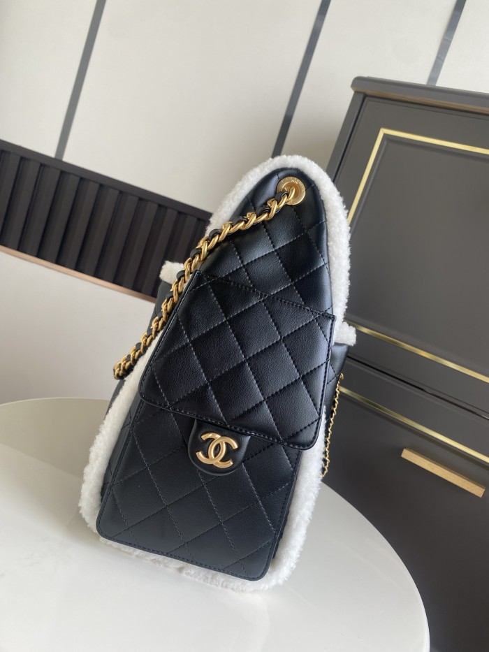 25C Large Shearling Flap Bag “30x26x14cm”-058 =AS5293
