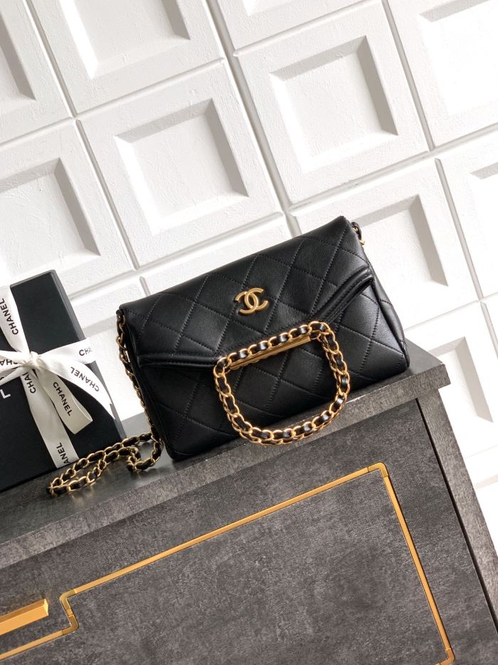 Small Shopping Bag with Chain Handle “24.5x17x6.5cm”-089 =AS3917
