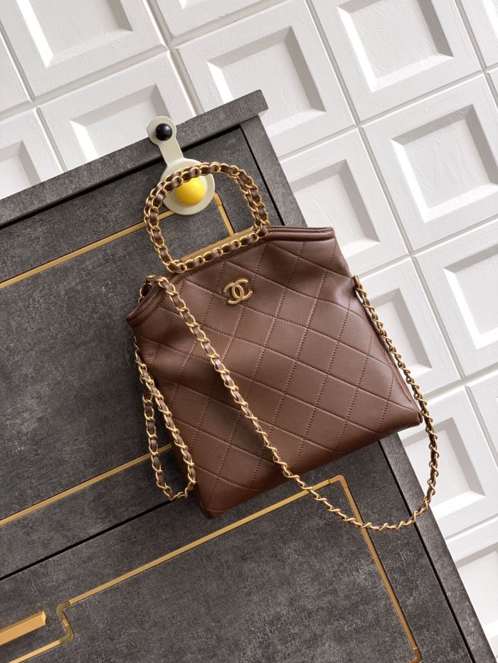 Small Shopping Bag with Chain Handle “24.5x17x6.5cm”-089 =AS3917