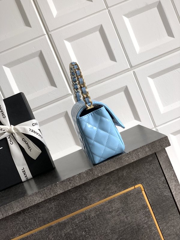25P Mini Flap Bag with Top Handle “10.5x18.5x8cm”-007 =