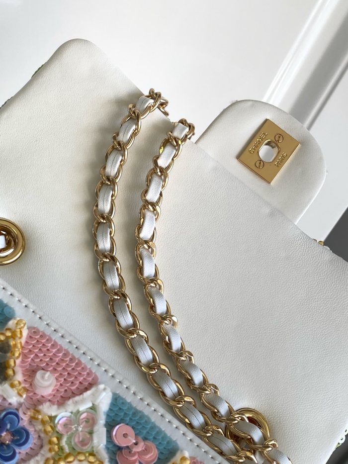 Mini Flap Bag with Sequin Embroidery “20x13x6cm”-0541 =