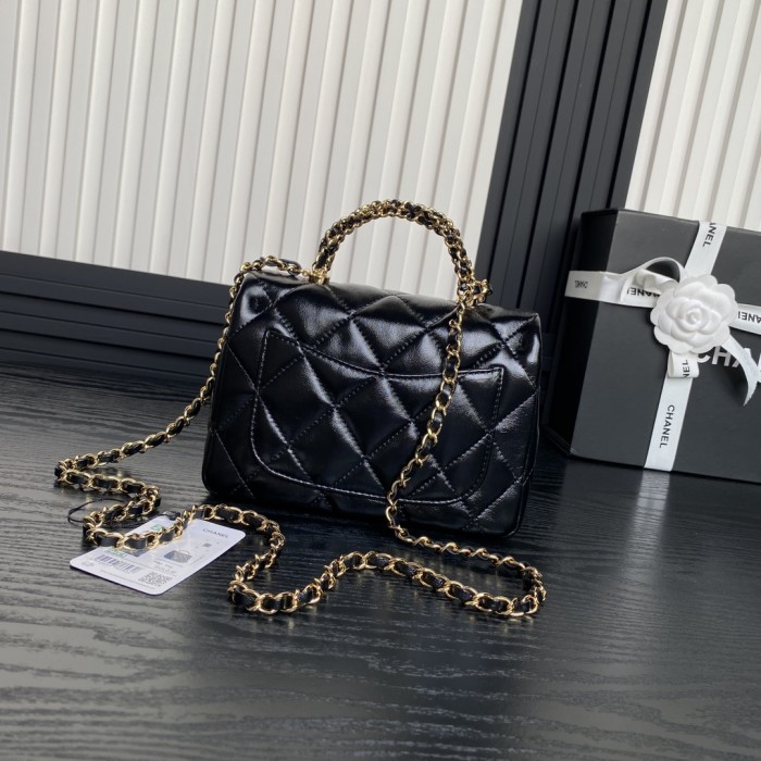 24B Flap Bag with Braided Handle  14x19x8.5cm  -087 =AS5032