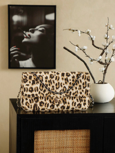2026 Spring/Summer Runway Leopard Print Classic Flap Bag “18x33x8cm” -058 =