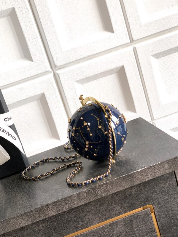 26S Globe Evening Bag with Starry Sky Motif  12cm  -0021 =