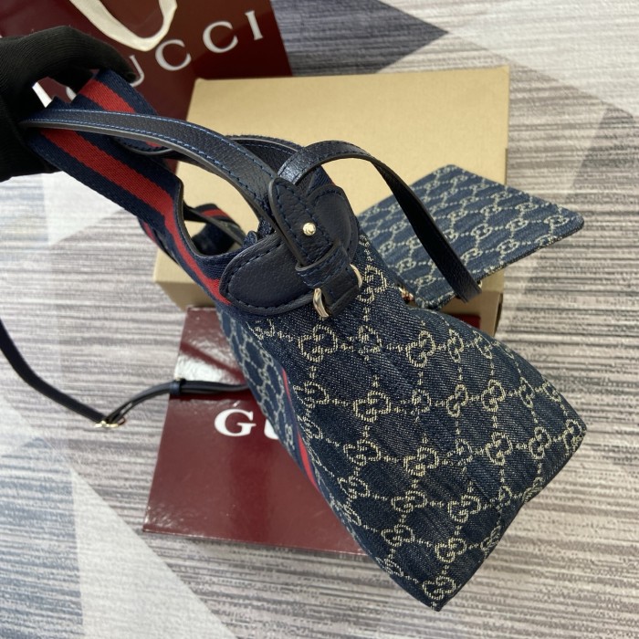 Variation blue and white GG denim “25x20x15CM”-045=