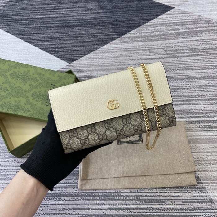 GG Marmont Two-Tone Wallet With Chain “10x19CM”-003=