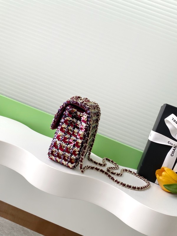 Classic Flap Bag in Sequin “14x21x8cm”-009 =AS4561