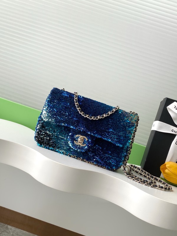 Classic Flap Bag in Sequin “14x21x8cm”-058 =AS4561