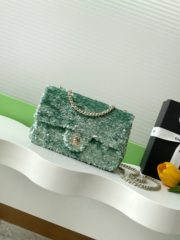 Classic Flap Bag in Sequin “14x21x8cm”-058 =AS4561