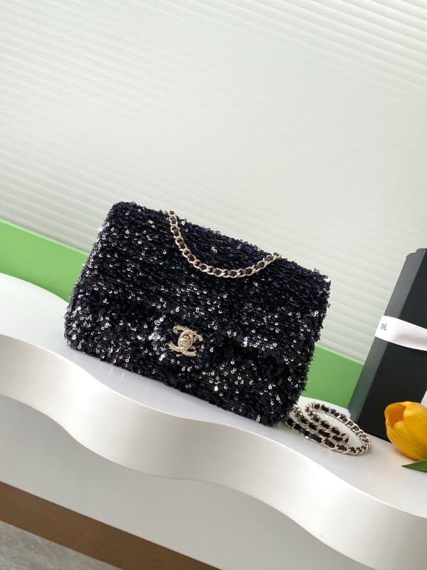 Classic Flap Bag in Sequin “14x21x8cm”-058 =AS4561