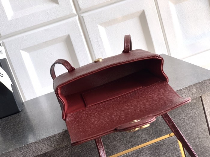 26P Preppy Coco Leather Strap Bag “11.5x17x5cm”-085 =