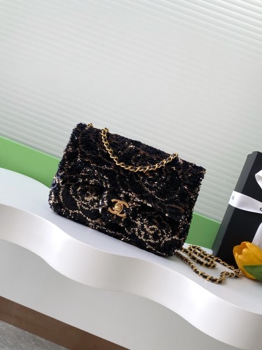 Classic Flap Bag in Sequin “14x21x8cm”-009 =AS4561