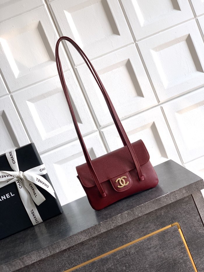 26P Preppy Coco Leather Strap Bag “11.5x17x5cm”-085 =