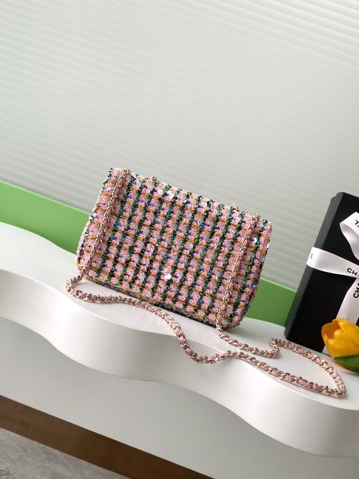 Classic Flap Bag in Sequin “14x21x8cm”-009 =AS4561