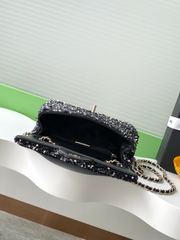 Classic Flap Bag in Sequin “14x21x8cm”-058 =AS4561