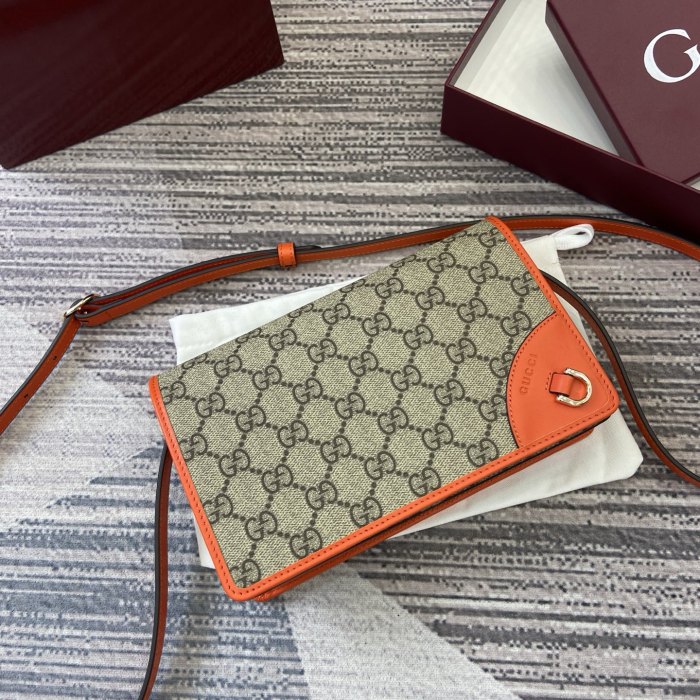 GG Emblem Wallet Sith Leather Strap  “20x12.5x5CM” -033=