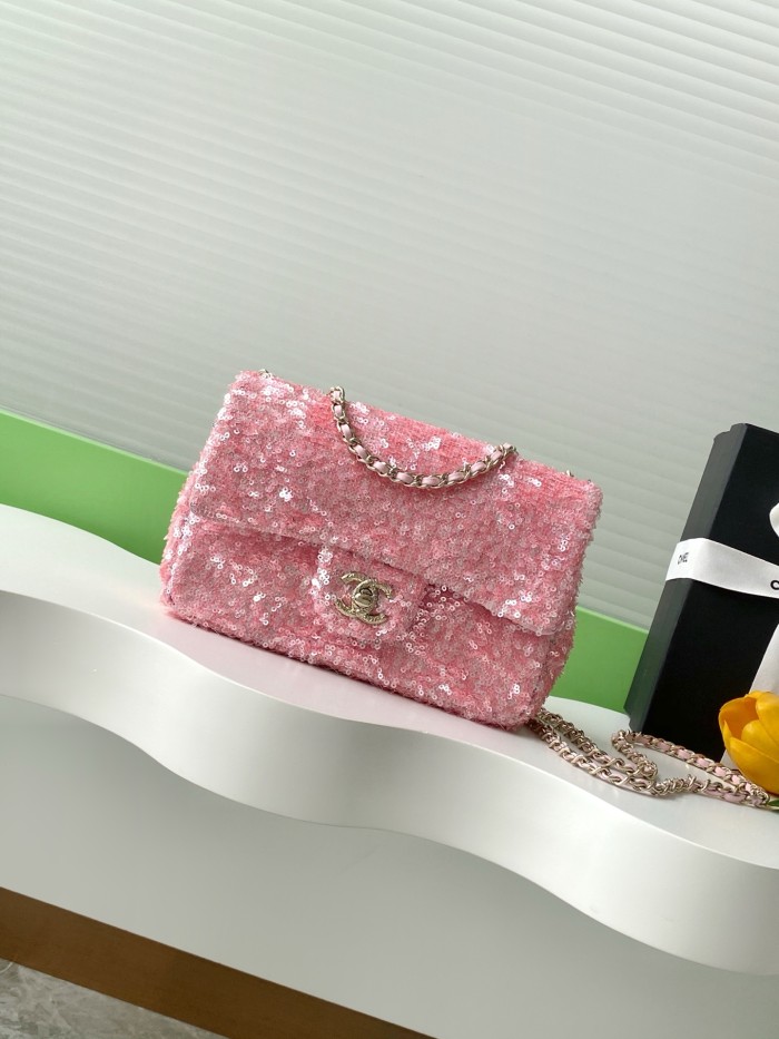 Classic Flap Bag in Sequin “14x21x8cm”-058 =AS4561
