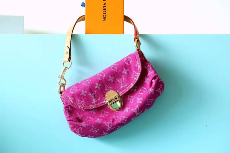 Pink Denim Mini Pleaty “22*14*8CM” 034