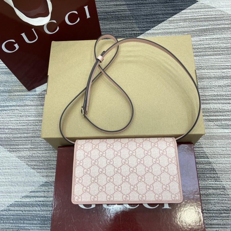 GG Emblem Wallet Sith Leather Strap  “20x12.5x5CM” -033=