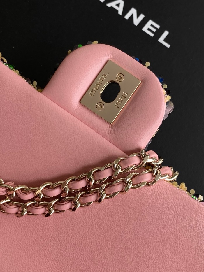 Classic Flap Bag in Sequin “14x21x8cm”-009 =AS4561
