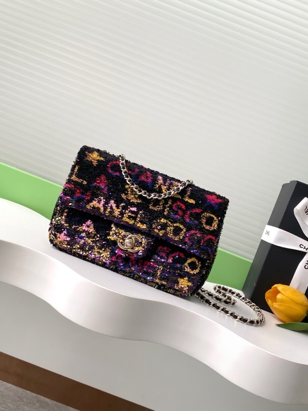 Classic Flap Bag in Sequin “14x21x8cm”-009 =AS4561