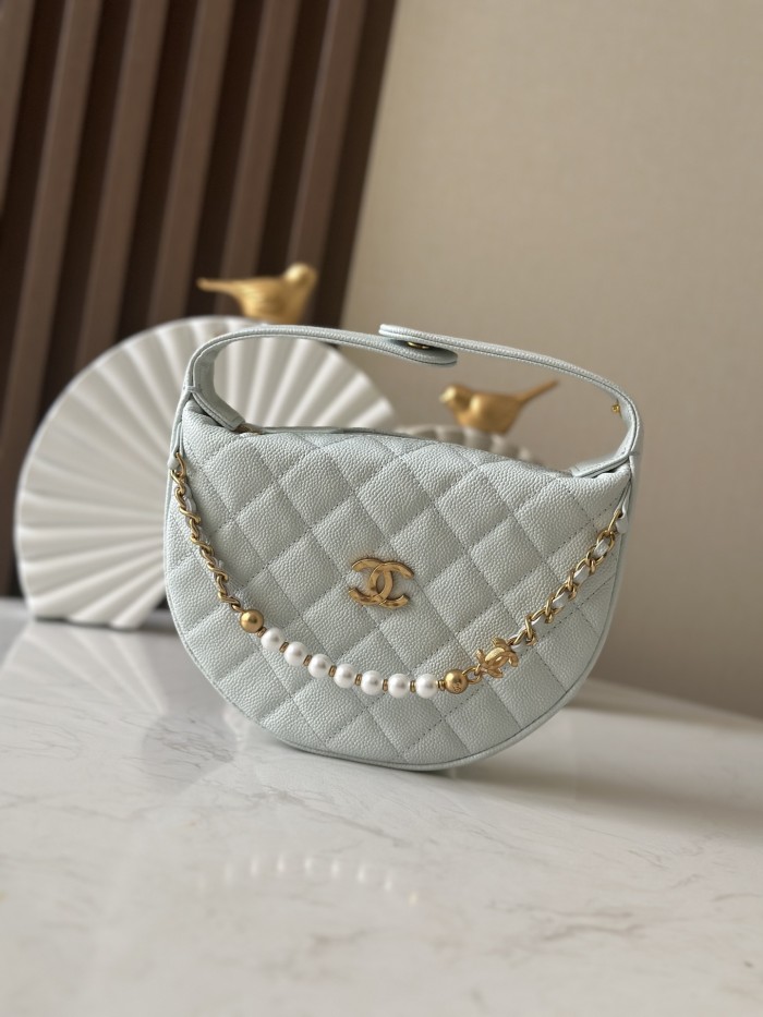 Pearl Chain Moon Bag “16x16x5cm”-085 =66046