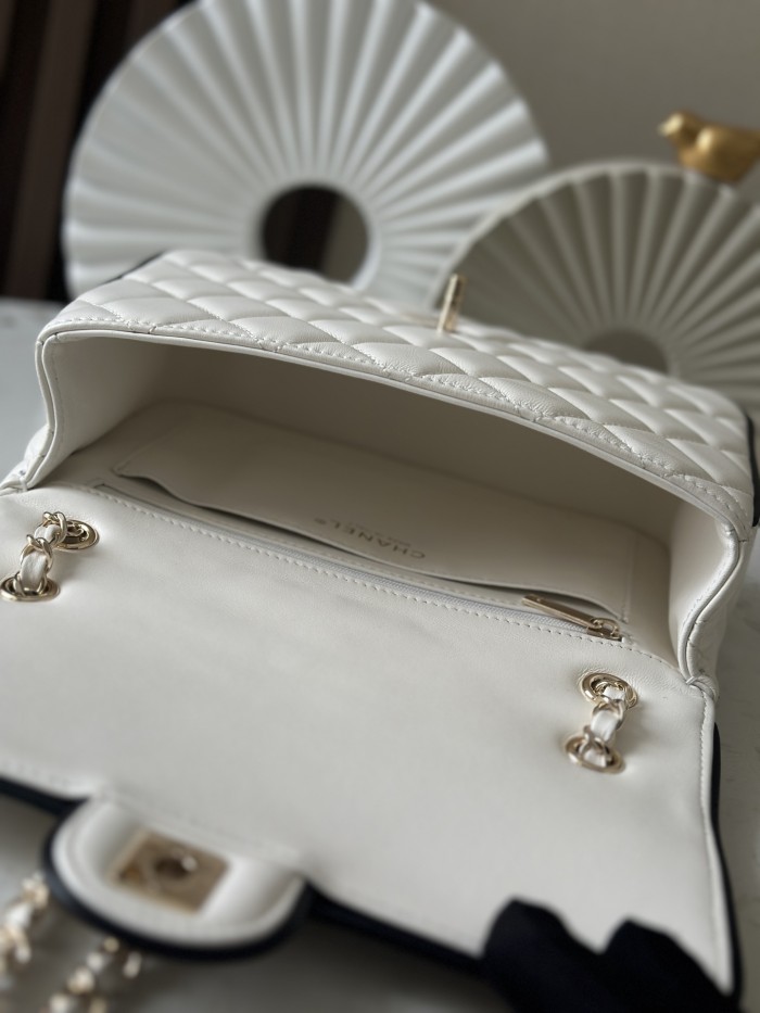 Large Flap Bag with Contrasting Trim “16.5x23.5x6.5cm”-008 =AS5150