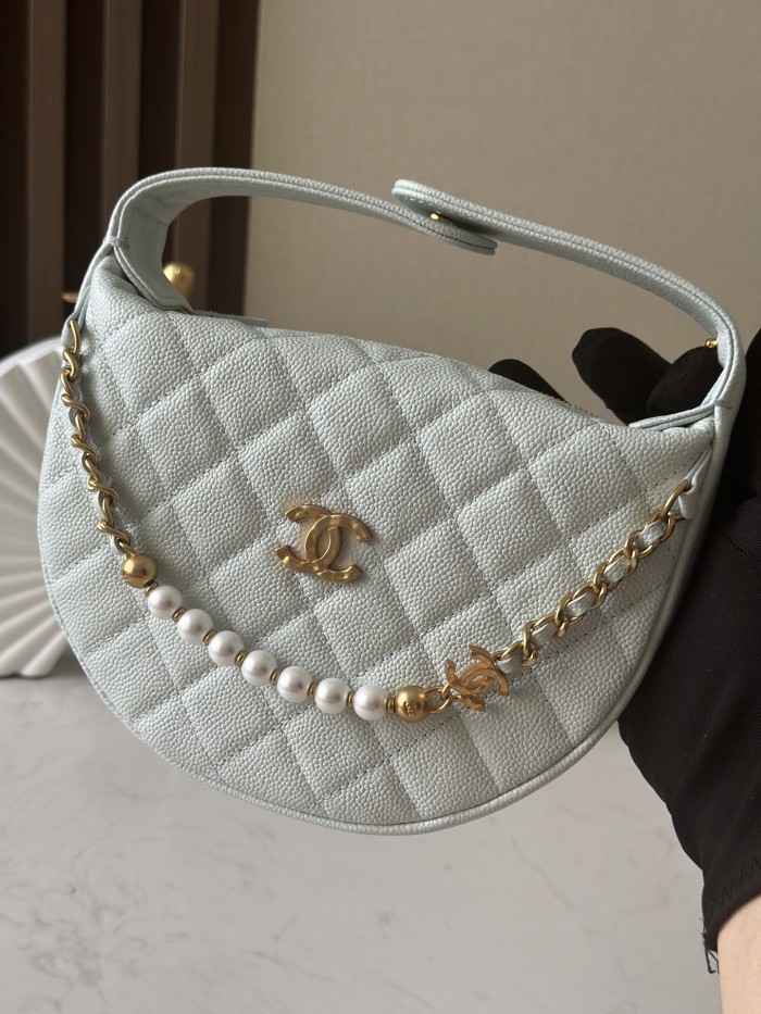 Pearl Chain Moon Bag “16x16x5cm”-085 =66046