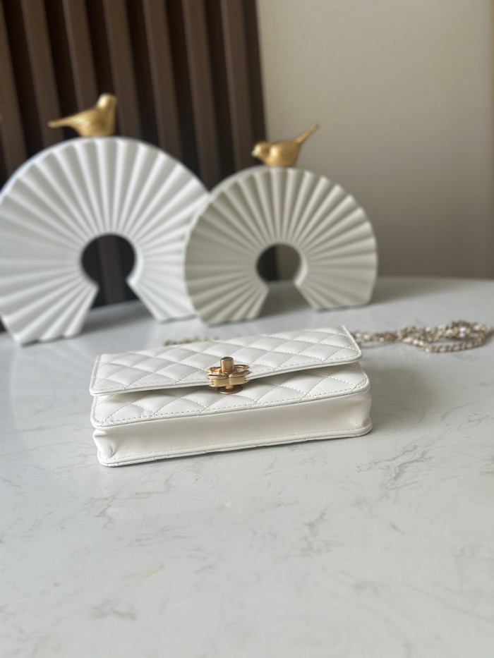 Wallet On Chain with Double Pearl Ball Chain “19.2x12.3x3.5cm” -036 =AP3580